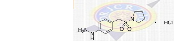 4-(1-Pyrrolidinylsulforylmenthyl)phenylhydrazine Hydrochloride; 1-[[(4-Hydrazinophenyl)methyl]sulfonyl]pyrrolidine Hydrochloride; 1-((4-(Hydrazino)benzenemethane)sulfonyl)pyrrolidine Hydrochloride  |  334981-11-2