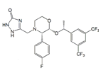 Aprepitant ; (1R,2R,3S)-Aprepitant ; 5-([(2R,3S)-2-((R)-1-[3,5-bis(trifluoromethyl)phenyl]ethoxy)-3-(4-fluoro phenyl)morpholino]methyl)-1H-1,2,4-triazol-3(2H)-one   |  170729-80-3