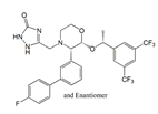 Aprepitant EP Impurity B ;Aprepitant meta-Biphenyl Impurity ; 4-Defluoro-3-(p-fluorophenyl)aprepitant ; 5-[[(2R,3S)-2-[(1R)-1-[3,5-bis(Trifluoromethyl) phenyl]ethoxy]-3-(4′-fluoro biphenyl-3-yl) morpholin-4-yl]methyl]-1,2-dihydro-3H-1,2,4-triazol-3-one and enantiomer