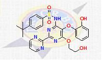 Bosentan O-Desmethyl Impurity ;  O-Desmethyl Bosentan ;  4-(1,1-Dimethylethyl)-N-[6-(2-hydroxyethoxy)-5-(2-hydroxyphenoxy)[2,2’-bipyrimidin]-4-yl]benzenesulfonamide ;