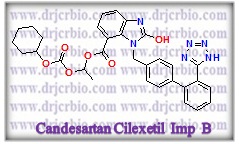 Candesartan Cilexetil Desethyl Analog ;  1-(Cyclohexyloxycarbonyloxy)ethyl 1-((2'-(1H-tetrazol-5-yl)biphenyl-4-yl) methyl)-2-hydroxy-1H-benzo[d]imidazole-7-carboxylate [Candesartan Cilexetil Impurity B]