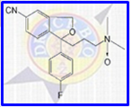 Citalopram Related Compound E ; Citalopram N-Oxide HCl ;1-(3-Dimethylaminopropyl)-1-(4-fluorophenyl)-1,3-dihydroisobenzo furan-5-carbonitrile-N-oxide  |  63284-72-0