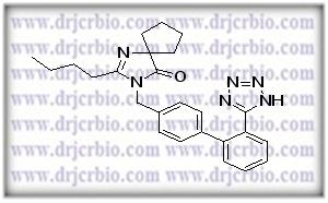 Irbesartan Propyl Analog ; 2-Propyl-3-[p-(o-1H-tetrazol-5-ylphenyl)benzyl]-1,3-diazaspiro[4.4]non-1-en-4-one ;