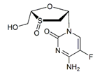 Emtricitabine IP Impurity H ;Emtricitabine S-Oxide (R)-Isomer ;  4-Amino-5-fluoro-1-[(2R,3R,5S)-2-(hydroxymethyl)-3-oxo-1,3-oxa-λ4-thiolan-5-yl]pyrimidin-2(1H)-one |  152128-77-3