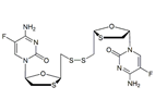 Emtricitabine IP Impurity I ;Emtricitabine 6'-Disulfide ; 1,1'-[Disulfanediylbis(methylene-(2R,5S)-1,3-oxathiolane-2,5-diyl)]bis(4-amino-5-fluoropyrimidin-2(1H)-one)  |  1246819-86-2