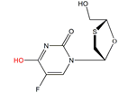 Emtricitabine 5-Fluorouracil Analog (USP) ;Emtricitabine 4-Hydroxy Analog ; Emtricitabine 2,4-Dione Impurity ; 5-Fluoro-1-[(2R,5S)-2-(hydroxymethyl)-1,3-oxathiolane-5-yl]uracil ; cis-5-Fluoro-1-[2-(hydroxymethyl)-1,3-oxathiolan-5-yl]-2,4(1H,3H)-pyrimidinedione   | 145986-11-4