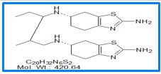 Pramipexole Impurity C ; Pramipexole C-C Dimer Impurity ; (6S)-6-N-[3-[(6S)-2-Amino-4,5,6,7-tetrahydro-1,3-benzothiazol-6-yl]-1-ethyl-2-methylpropyl]-4,5,6,7-tetrahydro-1,3-benzothiazole-2,6-diamine  |  1973461-14-1