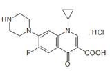 Ciprofloxacin HCl ; 1-Cyclopropyl-6-fluoro-4-oxo-7-(piperazin-1-yl)-1,4-dihydroquinoline-3-carboxylic acid HCl  | 86393-32-0