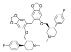 Paroxetine Dimer N-Methyl Analog ;N-Methyl Paroxetine Dimer ; Bis {3,4-methylenedioxy-6-[1-methyl-(3S,4R)-4-(4-fluorophenyl) piperidine-3 -ylmethoxy]phenyl} methane