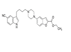 Vilazodone Impurity B; Vilazodone ethyl ester Hydrochloride; 5-[4-[4-(5-Cyano-1H-indol-3-yl)butyl]-1-piperazinyl]-2-benzofurancarboxylic Acid Ethyl Ester Dihydrochloride    |  163521-11-7