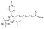 Rosuvastatin 2,3,4,5-Dianhydro Acid Sodium Salt; 2,3,4,5-Dianhydro Rosuvastatin Sodium ; Rosuvastatin 2,4,6-Triene Impurity (Sodium Salt) ; (6E)-7-[4-(4-Fluorophenyl)-6-(1-methylethyl)-2-[methyl (methyl sulfonyl)amino]-5-pyrimidinyl]-hept-2,4,6-trienoic acid sodium salt