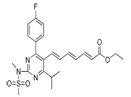 Rosuvastatin 2,3,4,5-Dianhydro Acid  Ethyl Ester ;2,3,4,5-Dianhydro Rosuvastatin Ethyl Ester ; (6E)-7-[4-(4-Fluorophenyl)-6-(1-methylethyl)-2-[methyl (methyl sulfonyl)amino]-5-pyrimidinyl]-hept-2,4,6-trienoic acid ethyl ester