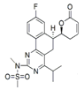 Rosuvastatin (6S)-Anhydro Lactone Impurity ; N-((S)-8-Fluoro-4-isopropyl-6-((S)-6-oxo-3,6-dihydro-2H-pyran-2-yl)-5,6-dihydrobenzo[h]quinazolin-2-yl)-N-methylmethanesulfonamide