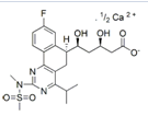 Rosuvastatin (6S)-Isomer Calcium Salt ; Rosuvastatin Dihydrobenzoquinazoline (6S)-Isomer Calcium Salt ; (3R,5S)-5-[(6S)-8-Fluoro-4-isopropyl-2-(N-methylmethylsulfonamido)-5,6-dihydrobenzo[h]quinazolin-6-yl]-3,5-dihydroxypentanoic acid calcium salt | 854898-53-6