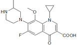 Gatifloxacin ; (±)-1-Cyclopropyl-6-fluoro-1,4-dihydro-8-methoxy-7-(3-methyl-1-piperazinyl)-4-oxo-3-quinolinecarboxylic acid sesquihydrate  | 112811-59-3