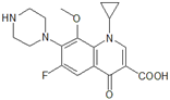 Gatifloxacin USP Impurity D ;3-Desmethyl Gatifloxacin (USP) ; 1-Cyclopropyl-6-fluoro-8-methoxy-4-oxo-7-(piperazin-1-yl)-1,4-dihydroquinoline-3-carboxylic acid | 112811-57-1