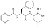 Bortezomib ; (1R, 2S)-Bortezomib ; [(1R)-3-Methyl-1-({(2S)-3-phenyl-2-[(pyrazin-2-ylcarbonyl)amino]propanoyl} amino)butyl]boronic acid |  179324-69-7 