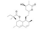 Simvastatin 2-Methyl Impurity ; 2-Methyl Simvastatin ; 2,2-Dimethyl-(1S,3R,7S,8S,8aR)-1,2,3,7,8,8a-Hexahydro-3,7-dimethyl-8-[2-[(2R,4R)-tetrahydro-4-hydroxy-5-methyl-6-oxo-2H-pyran-2-yl]ethyl]-1-naphthalenyl ester butanoic acid  | 774611-54-0