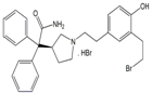 Darifenacin 4-Hydroxy Impurity ; (S)-2-(1-(3-(2-Bromoethyl)-4-hydroxyphenethyl)pyrrolidin-3-yl)-2,2-diphenylacetamide hydrobromide