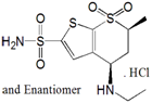 Dorzolamide EP Impurity B ;rac-cis Dorzolamide HCl ; (4RS,6SR)-4-(Ethylamino)-6-methyl-5,6-dihydro-4H-thieno[2, 3-b]thiopyran-2-sulfonamide 7,7-dioxide HCl | 120279-37-0