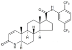Dutasteride ;  N-[2,5-Bis(trifluoromethyl)phenyl]-3-oxo-4-aza-5α-androst-1-ene-17β-carboxamide  | 164656-23-9