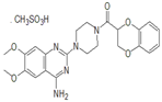 Doxazosin Mesilate ; 1-(4-Amino-6,7-dimethoxyquinazolin-2-yl)-4-[(2RS)-2,3-dihydro-1,4-benzodioxin-2-ylcarbonyl]piperazine methanesulphonate  |  77883-43-3