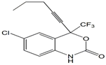 Efavirenz Pentyne Analog (USP) ; 6-Chloro-4-(pent-1-ynyl)-4-(trifluoromethyl)-2H-3,1-benzoxazin-2-one  | 205755-86-8