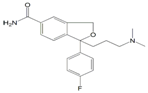 Escitalopram EP Impurity A ;Citalopram EP Impurity A ; Citalopram Amide ; 1-(3-(Dimethylamino)propyl)-1-(4'-fluorophenyl)-1,3-dihydro isobenzo furan-5-carboxamide | 64372-56-1 