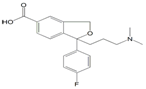 Escitalopram EP Impurity M ;Citalopram Carboxylic Acid Impurity ; (1RS)-1-[3-(dimethylamino)propyl]-1-(4-fluorophenyl)-1,3-dihydroisobenzo furan-5-carboxylic acid