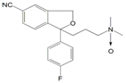 Escitalopram EP Impurity H ; Citalopram USP RC E ; Citalopram N-Oxide ;  1-(3-Dimethylaminopropyl)-1-(4-fluorophenyl)-1,3-dihydroisobenzo furan-5-carbonitrile-N-oxide  | 63284-72-0 