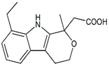 Etodolac EP Impurity C ; Etodolac USP RC A ; 1-Methyl Etodolac ;  2-[(1RS)-8-Ethyl-1-methyl-1,3,4,9-tetrahydropyrano[3,4-b]indol-1-yl]acetic acid | 109518-50-5