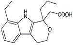 Etodolac EP Impurity G ;1-Propyl Etodolac ;  2-[(1RS)-8-Ethyl-1-propyl-1,3,4,9-tetrahydropyrano[3,4-b]indol-1-yl]acetic acid  | 57816-83-8