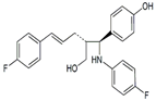 Ezetimibe Open-Ring Anhydro Alcohol ; (R,E)-5-(4-Fluorophenyl)-2-((S)-(4-fluorophenylamino)(4-hydroxyphenyl) methyl)pent-4-enol | 1374250-07-3