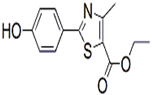 Febuxostat Descyano Hydroxy Ethyl Ester ; 3-Descyano 4-Desisobutyl Febuxostat Ethyl Ester ; 2-(4-Hydroxyphenyl)-4-methylthiazole-5-carboxylic acid ethyl ester | 161797-99-5