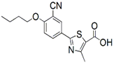 Febuxostat Butyl Ether Analog ; 2-[3-Cyano-4-(butyloxy)phenyl]-4-methylthiazole-5-carboxylic acid | 1657014-33-9