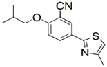 Febuxostat Descarboxy Impurity ;Febuxostat Amide Impurity ; 2-Isobutoxy-5-(4-methylthiazol-2-yl) benzonitrile | 1335202-60-2