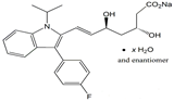 Fluvastatin Sodium ; Sodium (3RS,5SR,6E)-7-[3-(4-ﬂuorophenyl)-1-(1-methylethyl)-1H-indol-2-yl]-3,5-dihydroxyhept-6-enoate  |  93957-55-2