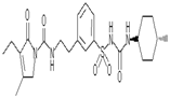 Glimepiride EP Impurity D ;Glimepiride BP Impurity D ; Glimepiride USP Related Compound D ; Glimepiride meta Isomer ; Glimepiride 3-Isomer ; 1-[[m-[2-(3-Ethyl-4-methyl-2-oxo-3-pyrroline-1-carboxamido) ethyl]phenyl]sulfonyl]-3-(trans-4-methylcyclohexyl)urea | 791104-62-6