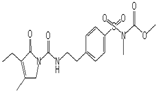 Glimepiride EP Impurity G ;Glimepiride BP Impurity G ; Glimepiride USP Related Compound G ; Glimepiride N-Methyl Ester Impurity ; Methyl [[4-[2-[[(3-ethyl-4-methyl-2-oxo-2,3-dihydro-1H-pyrrol-1-yl) carbonyl] amino] ethyl] phenyl] sulphonyl] methylcarbamate