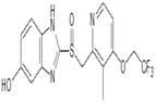 Lansoprazole 5-Hydroxy Impurity ;5-Hydroxy Lansoprazole ; 2-[[[3-Methyl-4-(2,2,2-trifluoroethoxy)-2-pyridinyl]methyl]sulfinyl]-1H-benz imidazol-5-ol