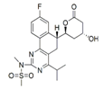 Rosuvastatin (6R)-Lactone Impurity ; N-[(6R)-8-Fluoro-5,6-dihydro-4-(1-methylethyl)-6-[(2S,4R)-tetrahydro-4-hydroxy-6-oxo-2H-pyran-2-yl]benzo[h]quinazolin-2-yl]-N-methylmethane sulfonamide | 854898-46-7
