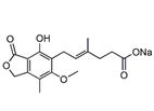 Mycophenolate Sodium ;Mycophenolic Acid Sodium Salt ; (4E)-6-(4-Hydroxy-6-methoxy-7-methyl-3-oxo-1,3-dihydroisobenzofuran-5-yl)-4-methylhex-4-enoic acid sodium salt  |  37415-62-6