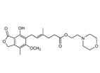 Mycophenolate Mofetil ;6-[(7-Hydroxy-5-methoxy-4-methyl-1-oxo-3H-isobenzofuran-6-yl)]-4-methyl-hex-4-enoic acid 2-morpholinoethyl ester ; 2-(Morpholin-4-yl)ethyl (4E)-6-(4-hydroxy-6-methoxy-7-methyl-3-oxo-1,3- dihydroisobenzofuran-5-yl)-4-methylhex-4-enoate  | 128794-94-5
