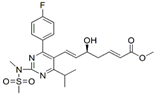 Rosuvastatin 2,3-Anhydro Acid Methyl Ester; (5S,6E)-7-[4-(4-Fluorophenyl)-6-(1-methylethyl)-2-[methyl (methyl sulfonyl)amino]-5-pyrimidinyl]-5-hydroxy-hept-2,6-dienoic acid methyl ester