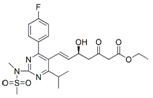 Rosuvastatin 3-Oxo Acid Ethyl Ester ;  3-Oxo-Rosuvastatin Acid Ethyl Ester ; 7-[4-(4-Fluorophenyl)-6-(1-methylethyl)-2-[methyl(methylsulfonyl)amino]-5-pyrimidinyl]-3-oxo-5-hydroxy-6-heptenoic acid ethyl ester |
