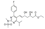 Rosuvastatin (3R,5R)-Isomer Ethyl Ester ;(3R,5R)-Rosuvastatin Ethyl Ester ; (3R,5R,6E)-7-[4-(4-Fluorophenyl)-6-(1-methylethyl)-2-[methyl (methyl sulfonyl) amino]-5-pyrimidinyl]-3,5-dihydroxy-6-heptenoic acid ethyl ester