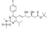 Rosuvastatin (3R,5R)-Isomer t-Butyl Ester; (3R,5R)-Rosuvastatin t-Butyl Ester ; (3R,5R,6E)-7-[4-(4-Fluorophenyl)-6-(1-methylethyl)-2-[methyl(methyl sulfonyl)amino]-5-pyrimidinyl]-3,5-dihydroxy-6-heptenoic acid t-butyl ester