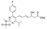 Rosuvastatin 4,5-Anhydro Acid Sodium salt; Rosuvastatin 4,6-Diene Impurity (Sodium Salt) ; 4,5-Anhydro Rosuvastatin Sodium ;   (4E,6E)-7-[4-(4-Fluorophenyl)-6-isopropyl-2-(N-methyl(methylsulfonyl) amino]-5-pyrimidinyl]-3-hydroxyhepta-4,6-dienoic acid sodium salt | 1346606-44-7
