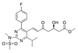 Rosuvastatin 5-Oxo Acid Methyl Ester; 5-Oxo-Rosuvastatin Acid Methyl Ester ;   (3R,6E)-7-[4-(4-Fluorophenyl)-6-(1-methylethyl)-2-[methyl(methylsulfonyl) amino]-5-pyrimidinyl]-3-hydroxy-5-oxo-6-heptenoic acid methyl ester | 147118-39-6 