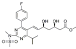 Rosuvastatin Acid Methyl Ester; Rosuvastatin Methyl Ester; (3R,5S,6E)-7-[4-(4-Fluorophenyl)-6-(1-methylethyl)-2-(methyl-methyl sulfonyl-amino)-pyrimidin-5-yl]-3,5-dihydroxy-hept-6-enoic acid methyl ester | 147118-40-9